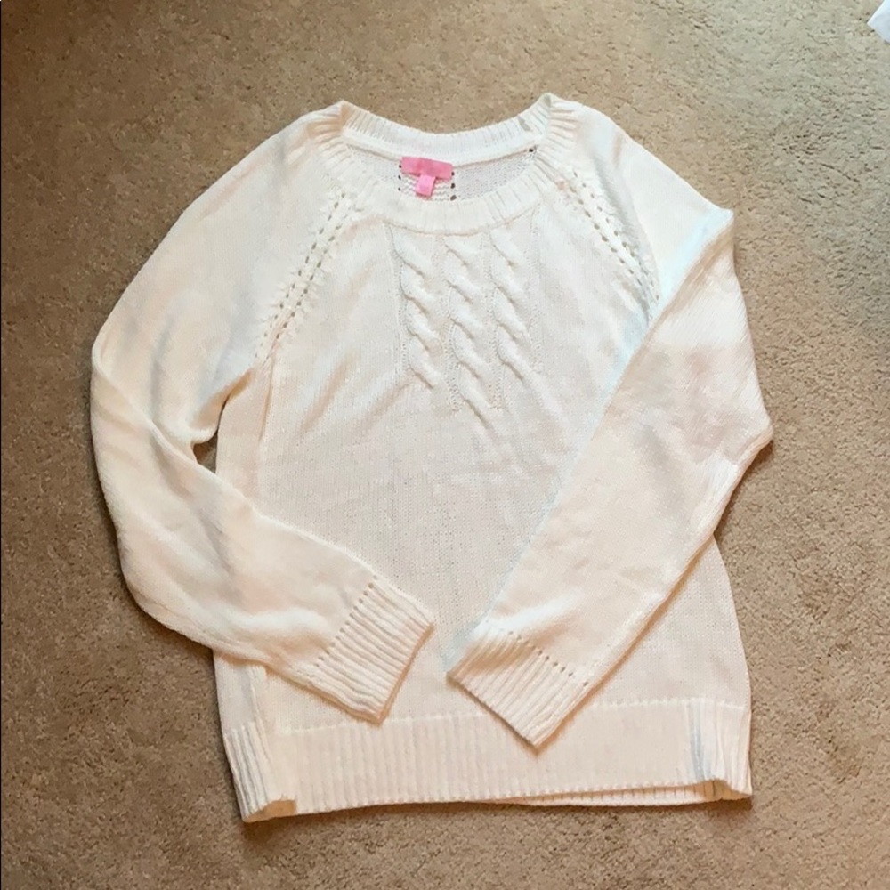 Lily Pulitzer cream sweater, EUC